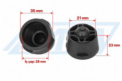 ATA-0525 Motor Koruma Kapak Alt Takozu Büyük Ford ET7Q 6A994 AA – ölçülü ve ATA filigranlı ürün fotoğrafı